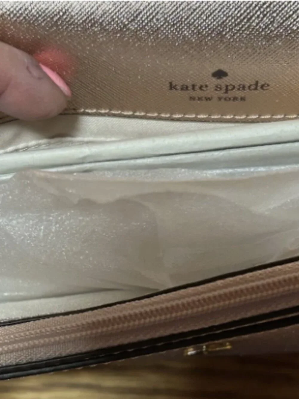 KATE SPADE ROSE GOLD GLITTER CROSSBODY PURSE NEW NO TAGS